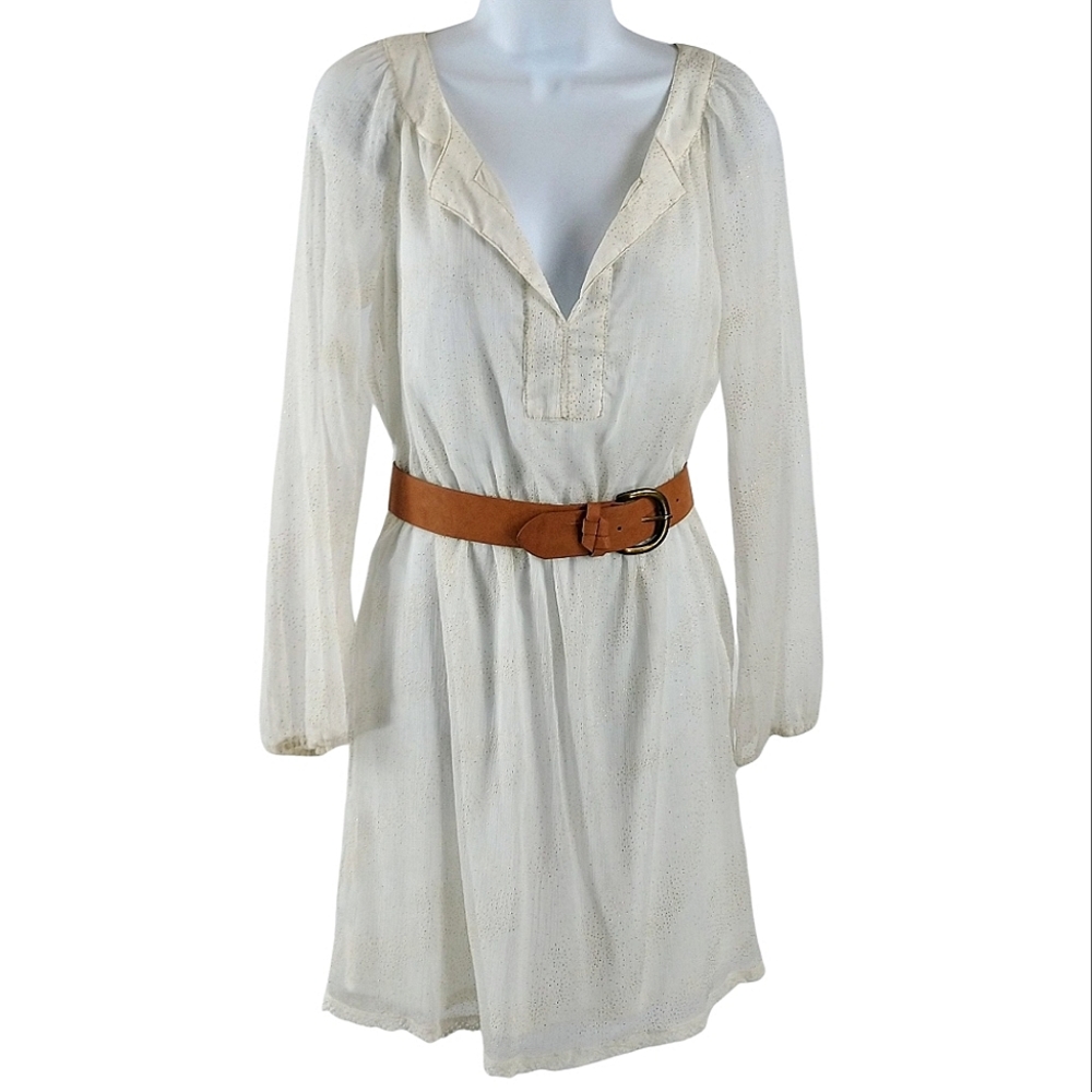 Chelsea and Violet long sleeves dress with mettalic accents